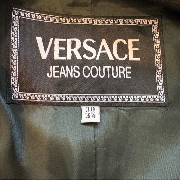 Vintage 90’s Versace Jeans Couture Black Wool Blazer, Sz 6 - Picture 11 of 16